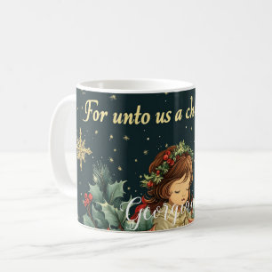 Personalized Biblical Nativity Child & Verse Coffee Mug
