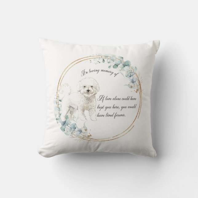 Personalized Bichon Memorial Throw Pillow (Front)