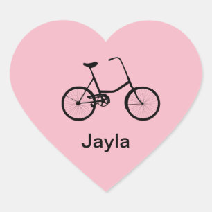 Personalized Bicycle Heart Stickers