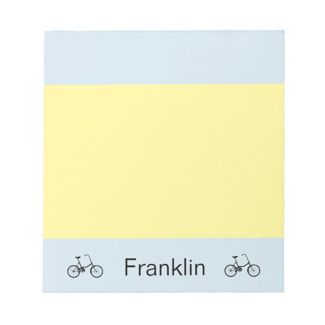Personalized Bicycle Notepad (Front)