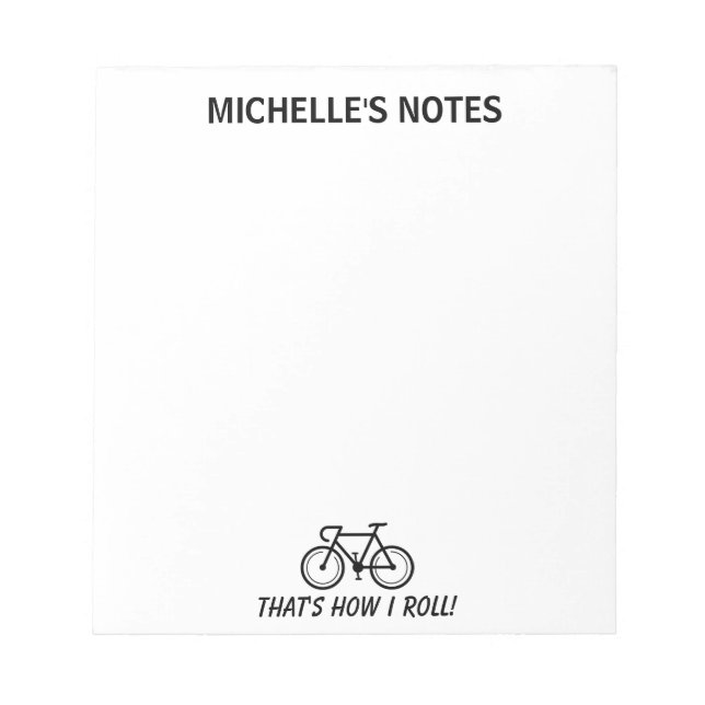 Personalized bicycle template memo writing notepad (Front)
