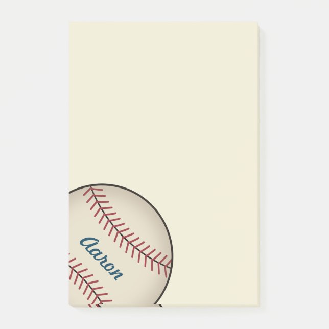 Personalized Big Baseball Post It Notes (Front)