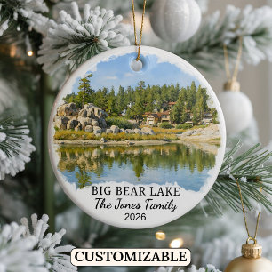 Personalized Big Bear Lake Ornament, California Ceramic Ornament