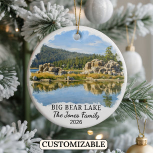 Personalized Big Bear Lake Ornament, California Ceramic Ornament