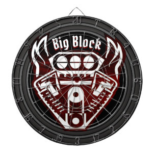 Personalized Big Block Racing Engine Dartboard
