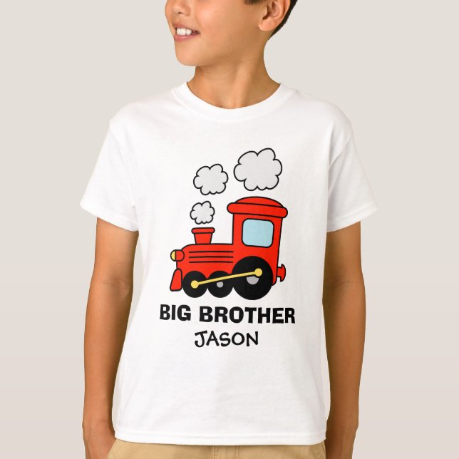 Personalized big brother shirt | Red toy train (Front)