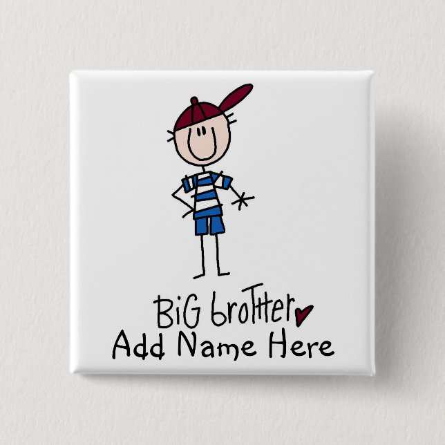 Personalized Big Brother Tshirts and Gifts 2 Inch Square Button (Front)