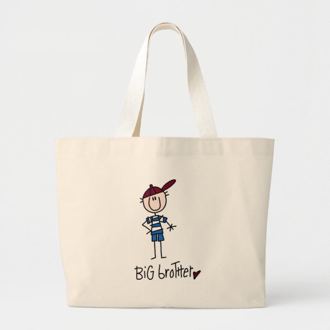 Personalized Big Brother Tshirts and Gifts Large Tote Bag (Front)