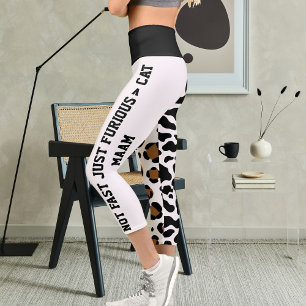 Personalized Big Cat Pattern Spot Print Animal Fun Capri Leggings