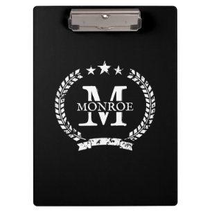 Personalized big clipboard with vintage crest logo