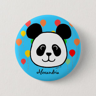 Personalized Big Face Panda Cartoon 2 Inch Round Button