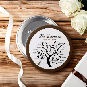 Personalized Big Family Tree (20 names) 3 Inch Round Button
