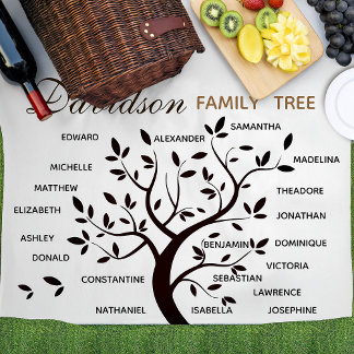 Personalized Big Family Tree (20 names) Fleece Blanket