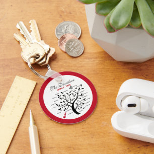 Personalized Big Family Tree (20 names) Keychain