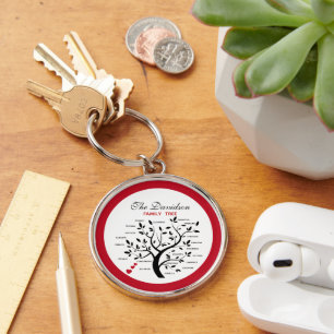 Personalized Big Family Tree (20 names) Keychain