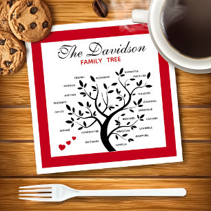 Personalized Big Family Tree (20 names) Napkin