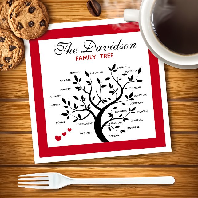 Personalized Big Family Tree (20 names) Napkin (Creator Uploaded)