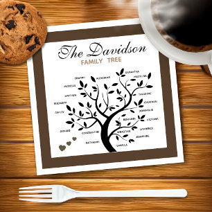 Personalized Big Family Tree (20 names) Napkin