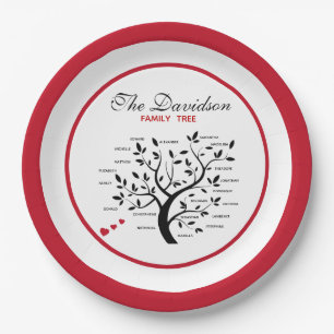 Personalized Big Family Tree (20 names) Paper Plate
