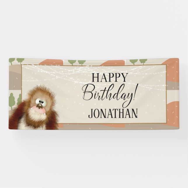 Personalized Big Foot Themed Birthday Party Banner (Horizontal)