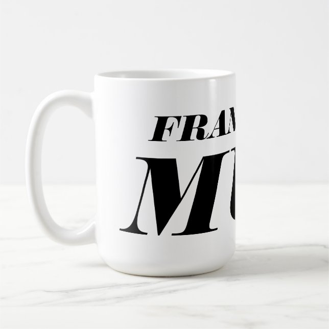 Personalized big giant jumbo XL coffee mug (Left)