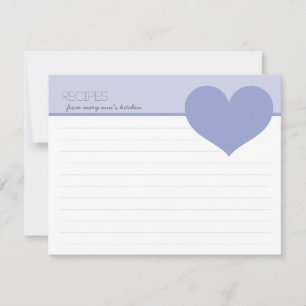 Personalized Big Heart Modern Recipes Cards