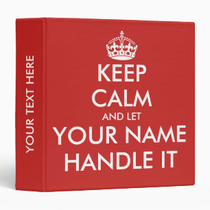 Personalized big keep calm ez turn office binder