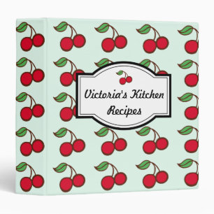 Personalized Big Mint Cherry Recipe Binder