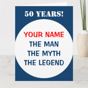 Personalized big oversized Birthday card for men