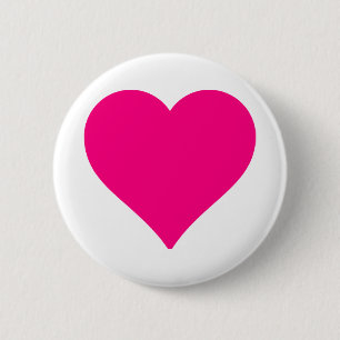 Personalized Big Pink Love Heart 2 Inch Round Button