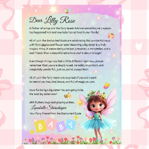 Personalized Big Sister Fairy Letter – New Baby Invitation