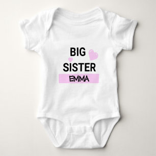 Personalized Big Sister Love  Baby Bodysuit