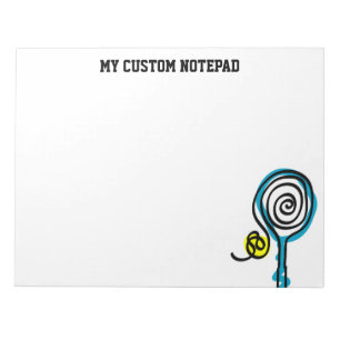 Personalized big tennis racquet and ball notepad