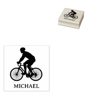  Personalized  Bike Rider  Rubber Stamp