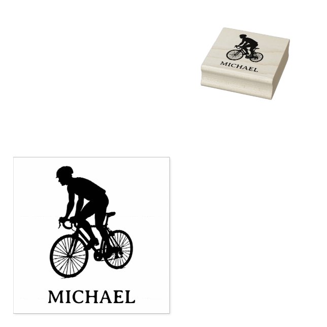  Personalized  Bike Rider  Rubber Stamp (Stamped)