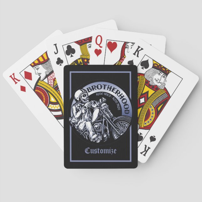 Personalized Biker Brotherhood Playing Cards (Back)