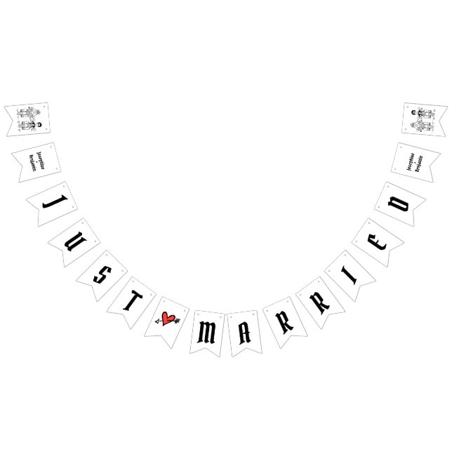 Personalized Biker Couple Wedding Bunting Flags (All)