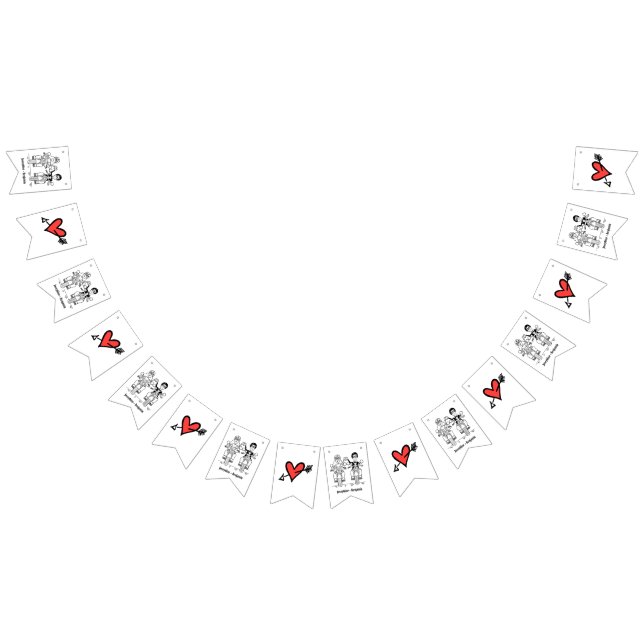 Personalized Biker Couple Wedding Bunting Flags (All)