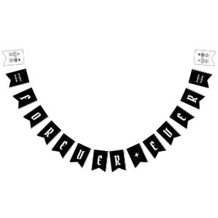 Personalized Biker Couple Wedding Bunting Flags