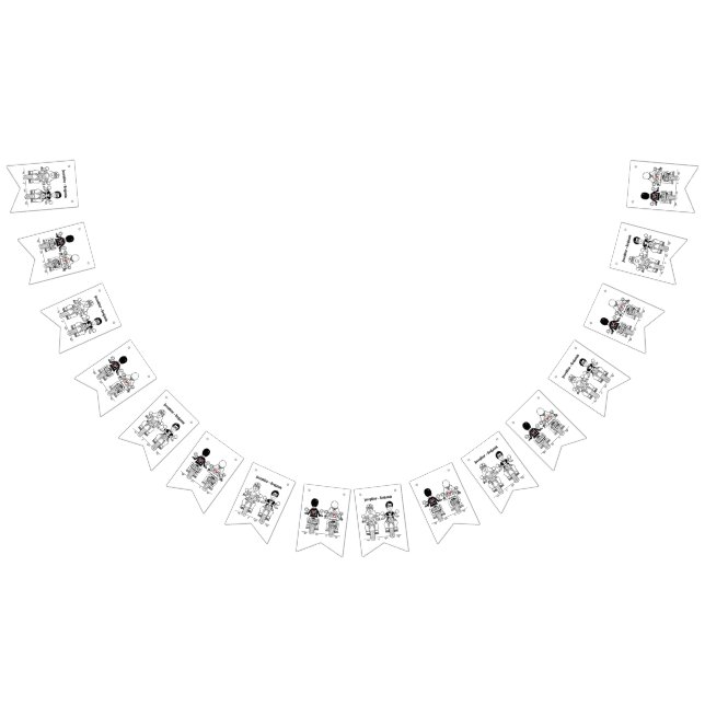 Personalized Biker Couple Wedding Bunting Flags (All)