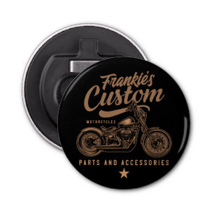Personalized Biker Custom Bobber Motorcycle Garage Bottle Opener