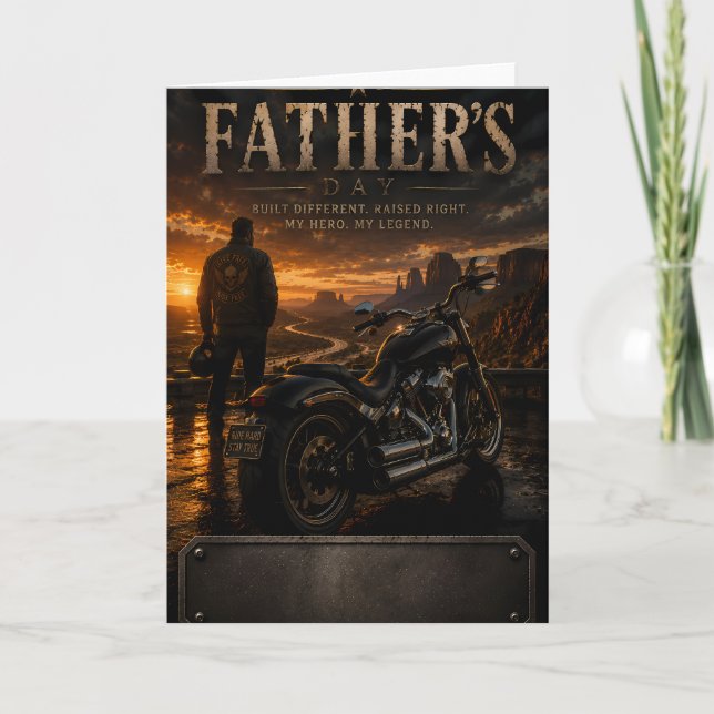 Personalized Biker Dad Father's Day Greeting Card (Front)