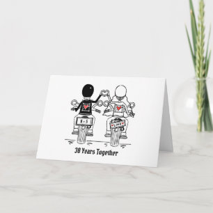 Personalized Biker Motorcycle Wedding Anniversary Card