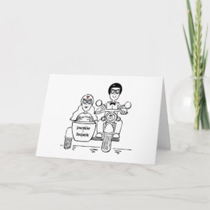 Personalized Biker Motorcycle Wedding Greetings Card
