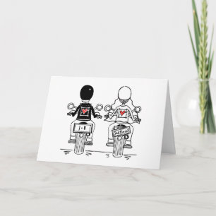 Personalized Biker Motorcycle Wedding Greetings Card