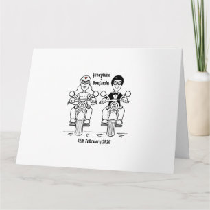Personalized Biker Motorcycle Wedding Greetings Card