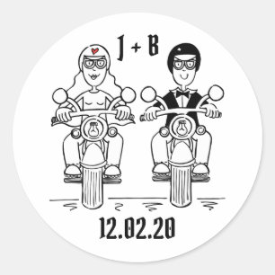 Personalized Biker Motorcycle Wedding Stickers