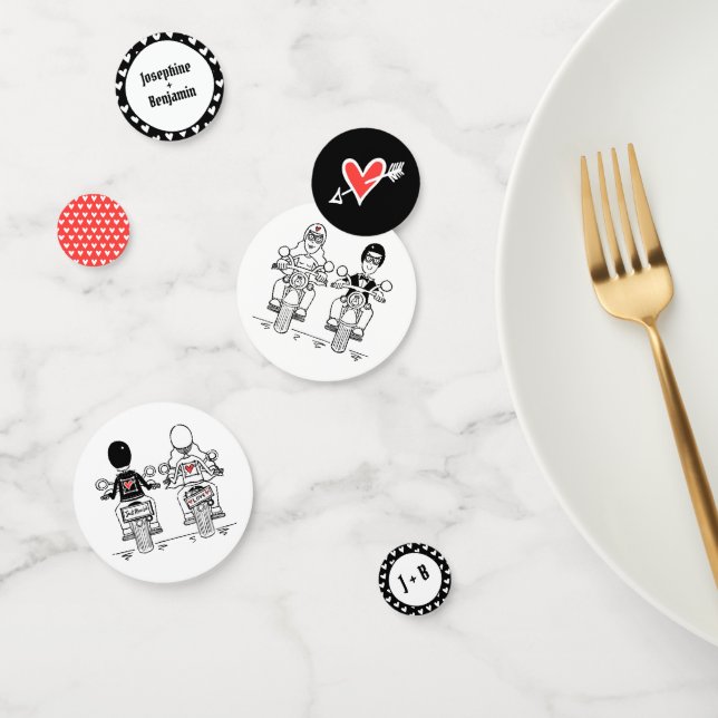 Personalized Biker Motorcycle Wedding Table Confetti (Group)