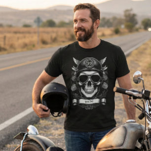 Personalized Biker Skull Motorcycle 2-Sided Tee