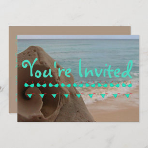Personalized Bikini Beach Theme   Pool Party Invitation